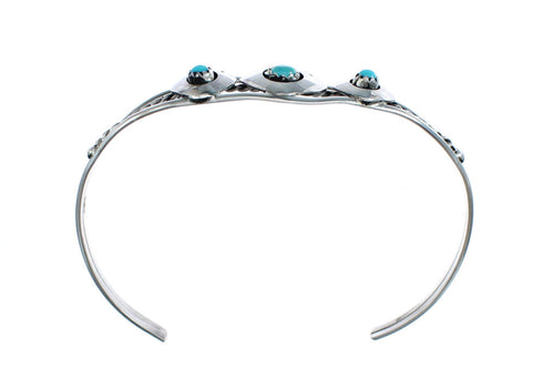 Native American Navajo Turquoise Bear Paw Sterling Silver Bracelet JX123913